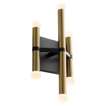 Oxygen Lighting Nero LED Wall Sconce - 3000K - 120V - Black / Aged Brass
