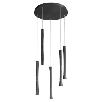 Oxygen Lighting Sabre 5-Light LED Pendant - CCT Selectable - 120V - Black