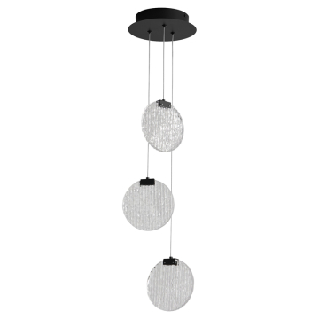Oxygen Lighting Axiom 3-Light LED Pendant - CCT Selectable - 120-277V - Black