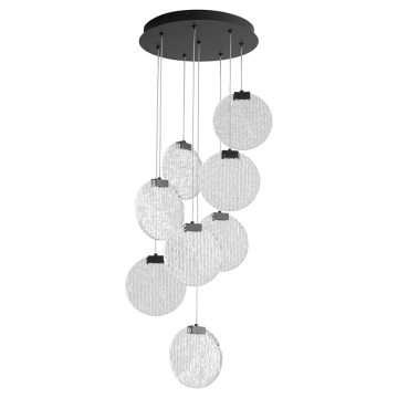 Oxygen Lighting Axiom 8-Light LED Pendant - CCT Selectable - 120-277V - Black
