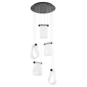 Oxygen Lighting Veer 5-Light LED Pendant - CCT Selectable - 120-277V - Black