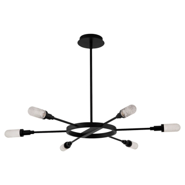 Oxygen Lighting Sperano 44" 6-Light LED Chandelier - CCT Selectable - 120-277V - Matte Black