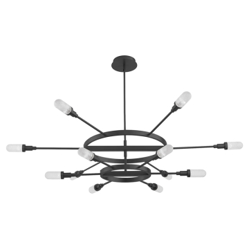 Oxygen Lighting Sperano 60" 12-Light LED Chandelier - CCT Selectable - 120-277V - Matte Black