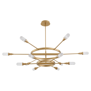 Oxygen Lighting Sperano 60" 12-Light LED Chandelier - CCT Selectable - 120-277V - Aged Brass