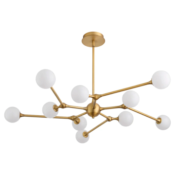 Oxygen Lighting Orbe 10-Light LED Chandelier - CCT Selectable - 120V - Brushed Brass