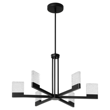 Oxygen Lighting Gamma 6-Light LED Chandelier - CCT Selectable - 120-277V - Black