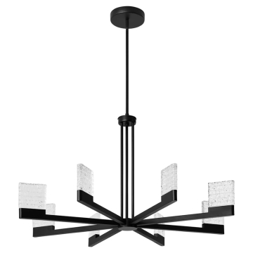 Oxygen Lighting Gamma 8-Light LED Chandelier - CCT Selectable - 120-277V - Black