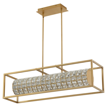 Oxygen Lighting Elan 36" LED Linear Pendant - CCT Selectable - 120-277V - Aged Brass