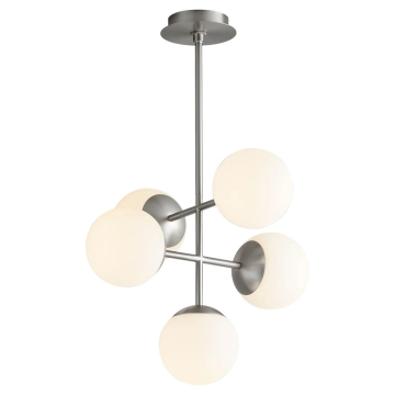 Oxygen Lighting Nebula 6" 5-Light LED Chandelier - 3000K - 120V - Satin Nickel