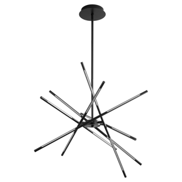 Oxygen Lighting Palillos 12-Light LED Pendant - CCT Selectable - 120-277V - Black