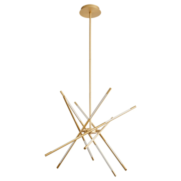 Oxygen Lighting Palillos 12-Light LED Pendant - CCT Selectable - 120-277V - Aged Brass