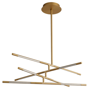 Oxygen Lighting Palillos 8-Light LED Pendant - CCT Selectable - 120-277V - Aged Brass