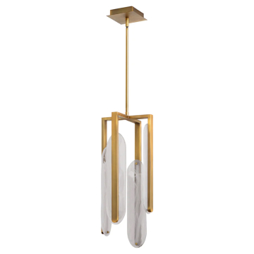 Oxygen Lighting Avian 4-Light LED Pendant - CCT Selectable - 120V - Brushed Brass