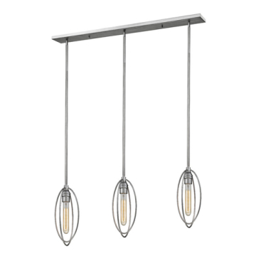 Z-Lite Persis 3-Light Linear Chandelier - 120V - Old Silver