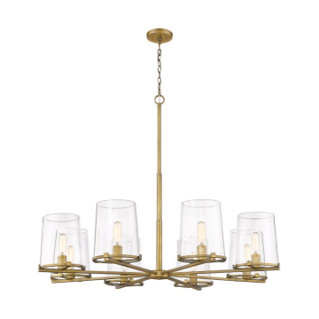 Z-Lite Callista 44" 8-Light Chandelier - 120V - Rubbed Brass / Clear