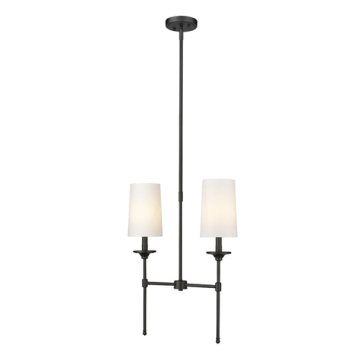 Z-Lite Emily 2-Light Linear Chandelier - 120V - Matte Black