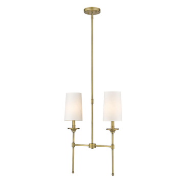 Z-Lite Emily 2-Light Linear Chandelier - 120V - Rubbed Brass