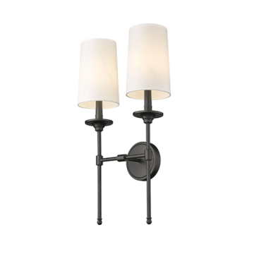 Z-Lite Emily 2-Light Wall Sconce - 120V - Matte Black