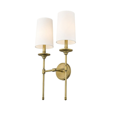 Z-Lite Emily 2-Light Wall Sconce - 120V - Rubbed Brass