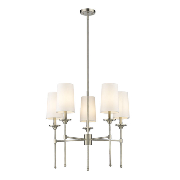 Z-Lite Emily 5-Light Chandelier - 120V - Brushed Nickel