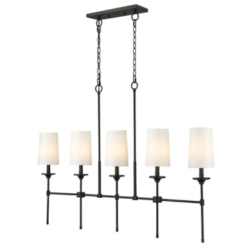 Z-Lite Emily 5-Light Linear Chandelier - 120V - Matte Black