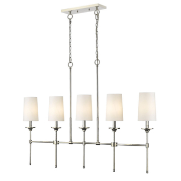Z-Lite Emily 5-Light Linear Chandelier - 120V - Polished Nickel