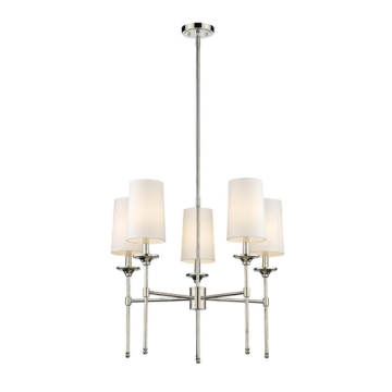 Z-Lite Emily 5-Light Chandelier - 120V - Polished Nickel