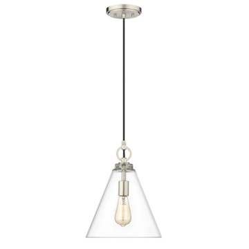 Z-Lite Harper 12" 1-Light Pendant - 120V - Brushed Nickel