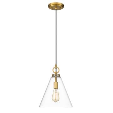 Z-Lite Harper 12" 1-Light Pendant - 120V - Rubbed Brass