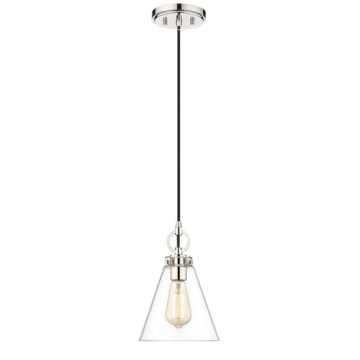 Z-Lite Harper 8" 1-Light Pendant - 120V - Polished Nickel