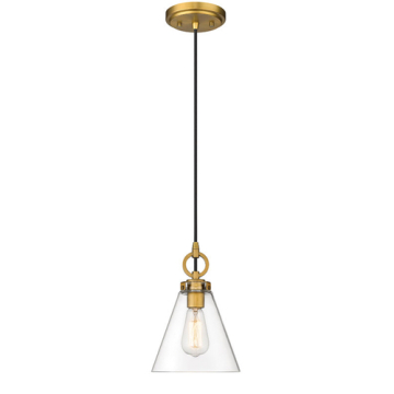 Z-Lite Harper 8" 1-Light Pendant - 120V - Rubbed Brass