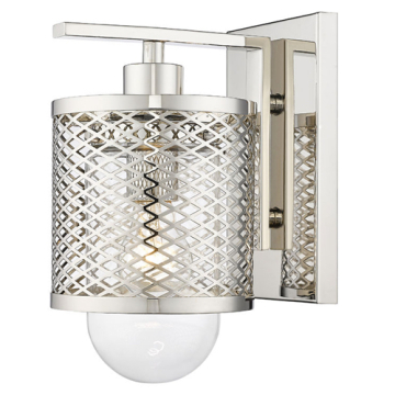 Z-Lite Kipton 1-Light Wall Sconce - 120V - Polished Nickel