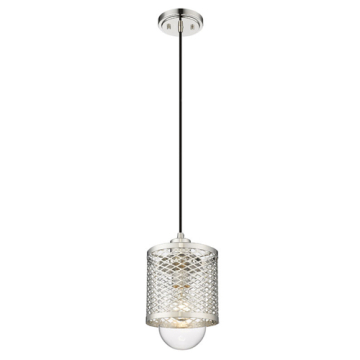 Z-Lite Kipton 6" 1-Light Pendant - 120V - Polished Nickel
