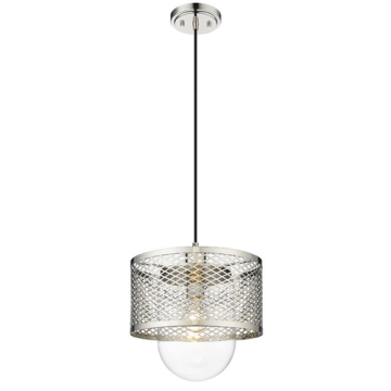 Z-Lite Kipton 11" 1-Light Pendant - 120V - Polished Nickel