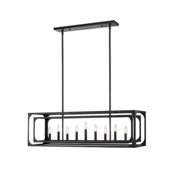Z-Lite Easton 9-Light Linear Chandelier - 120V - Matte Black