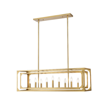 Z-Lite Easton 9-Light Linear Chandelier - 120V - Rubbed Brass