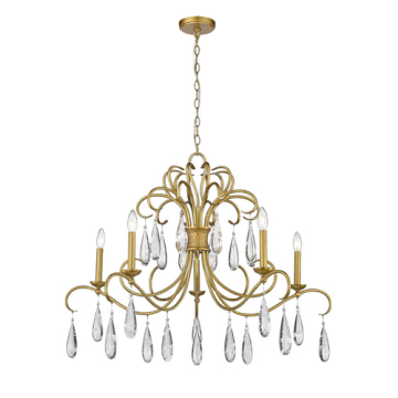 Z-Lite Amara 38" 5-Light Chandelier - 120V - Gilded Gold