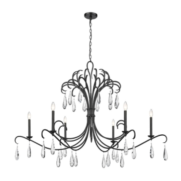 Z-Lite Amara 59" 6-Light Chandelier - 120V - Matte Black
