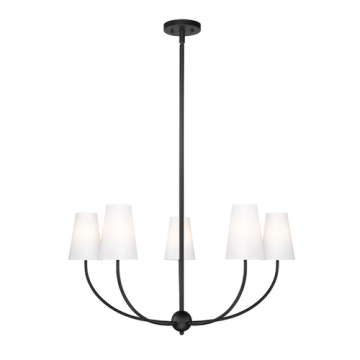 Z-Lite Shannon 32" 5-Light Chandelier - 120V - Matte Black