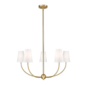 Z-Lite Shannon 32" 5-Light Chandelier - 120V - Rubbed Brass