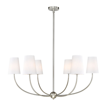 Z-Lite Shannon 42" 6-Light Chandelier - 120V - Brushed Nickel