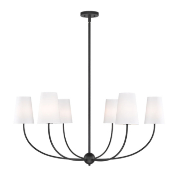 Z-Lite Shannon 42" 6-Light Chandelier - 120V - Matte Black