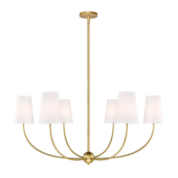 Z-Lite Shannon 42" 6-Light Chandelier - 120V - Rubbed Brass