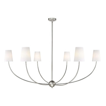 Z-Lite Shannon 62" 6-Light Chandelier - 120V - Brushed Nickel