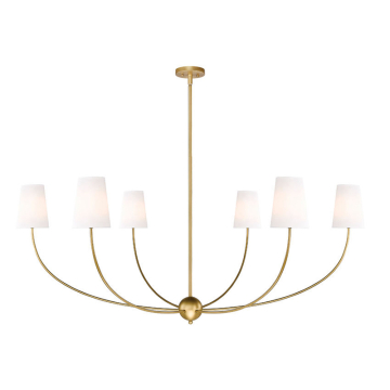 Z-Lite Shannon 62" 6-Light Chandelier - 120V - Rubbed Brass