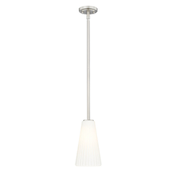 Z-Lite Farrell 6" 1-Light Pendant w/ Down Rod - 120V - Brushed Nickel