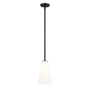 Z-Lite Farrell 6" 1-Light Pendant w/ Down Rod - 120V - Matte Black