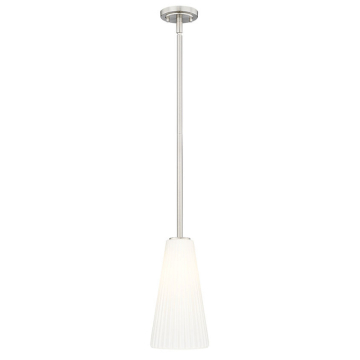 Z-Lite Farrell 7.25" 1-Light Pendant w/ Down Rod - 120V - Brushed Nickel