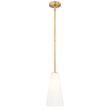 Z-Lite Farrell 7.25" 1-Light Pendant w/ Down Rod - 120V - Modern Gold