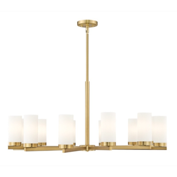 Z-Lite Danica 39" 12-Light Chandelier - 120V - Modern Gold / White
